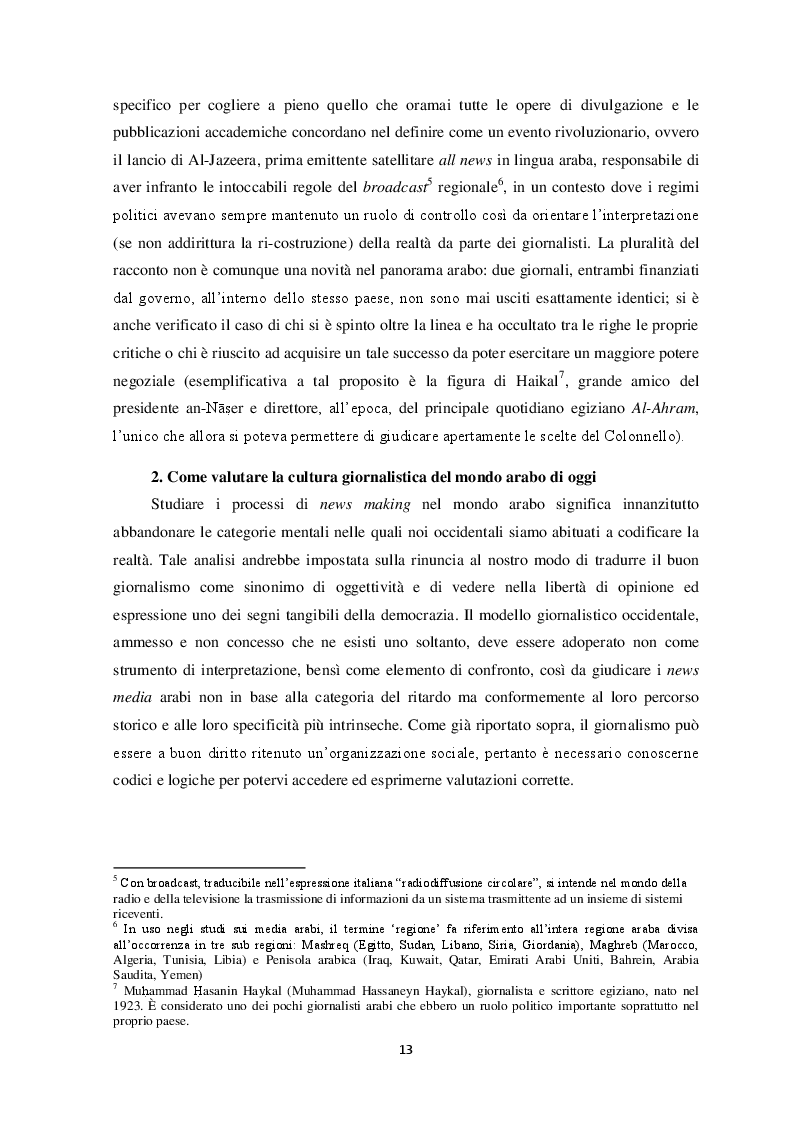 Estratto dalla tesi: Al-Jazeera. Oltre i confini del giornalismo arabo