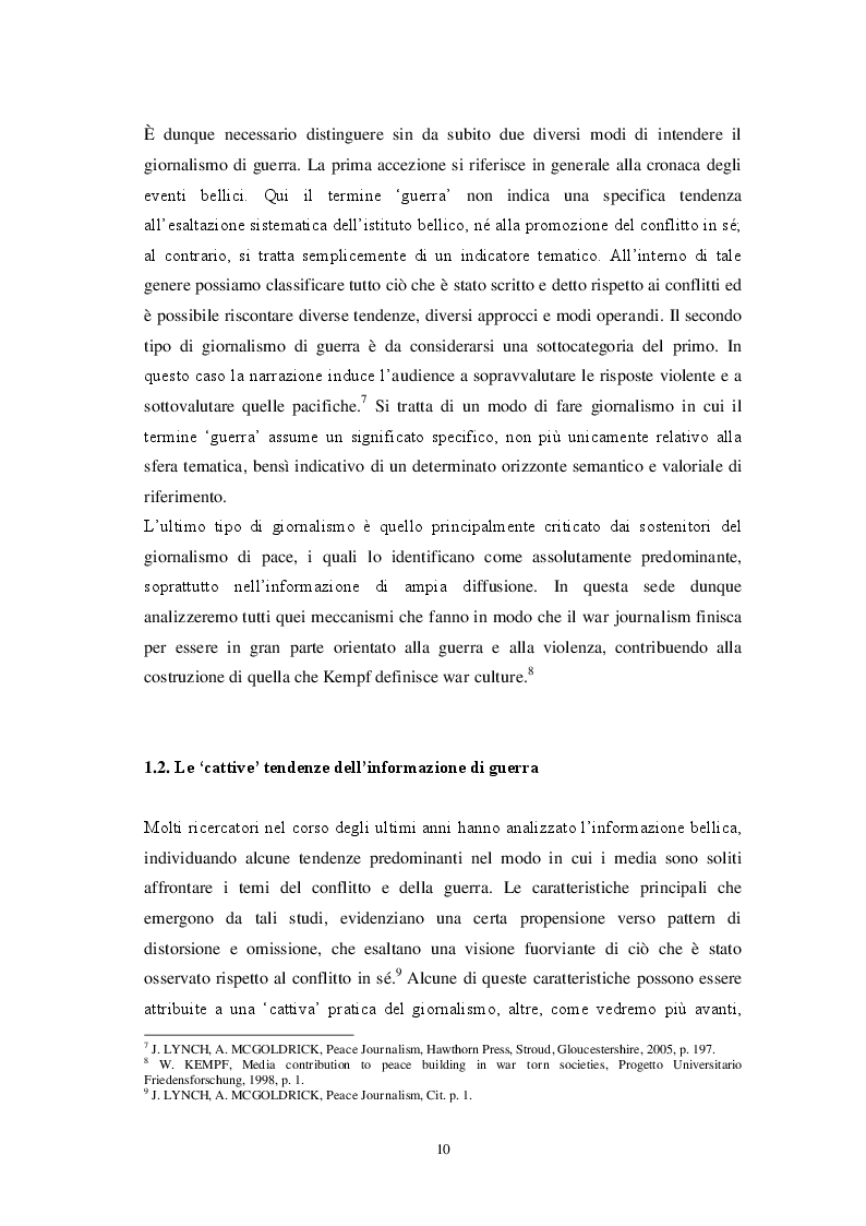 Estratto dalla tesi: Il Giornalismo di Pace. Modelli, Tecniche e Contenuti