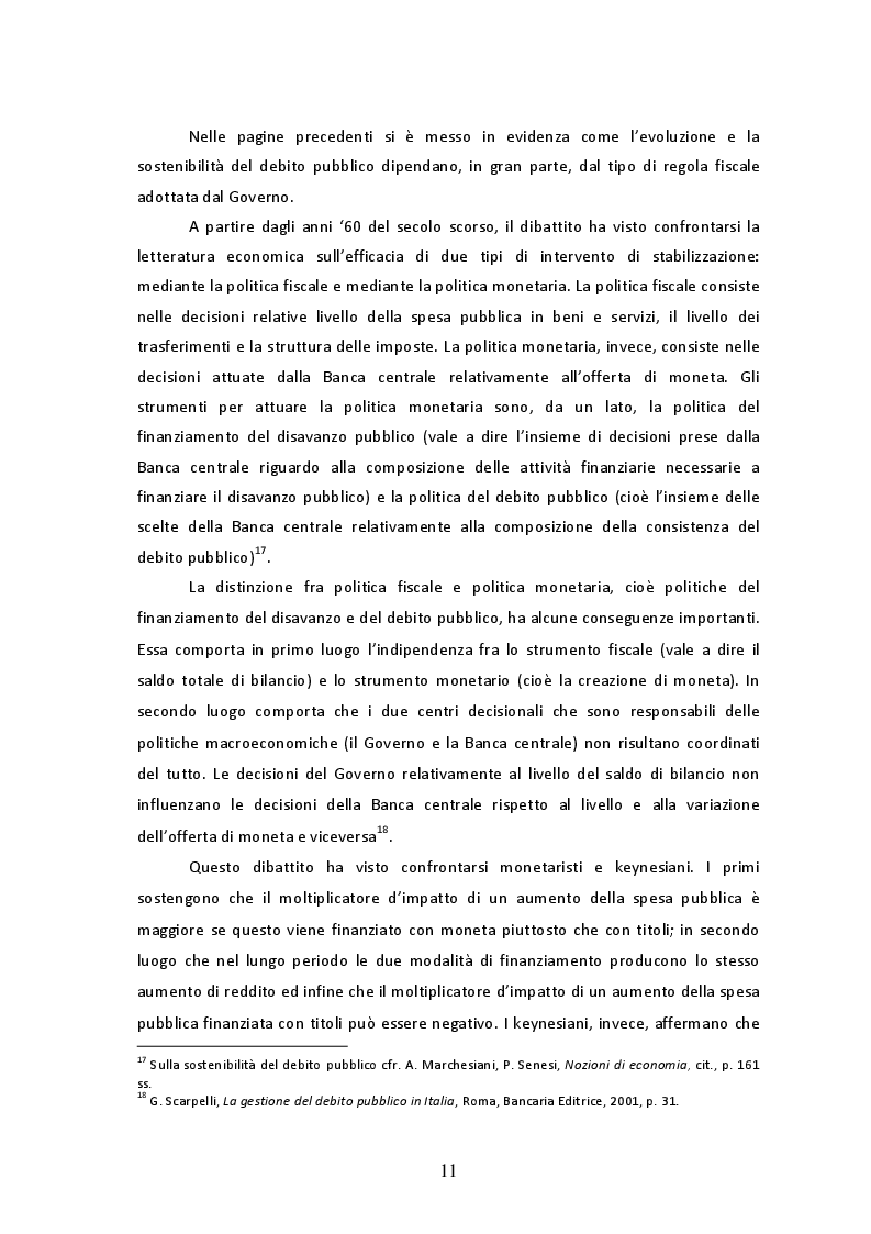 Estratto dalla tesi: Il debito pubblico in Italia: l'evoluzione storica e l'incidenza della spesa per interessi dagli anni '90 ad oggi
