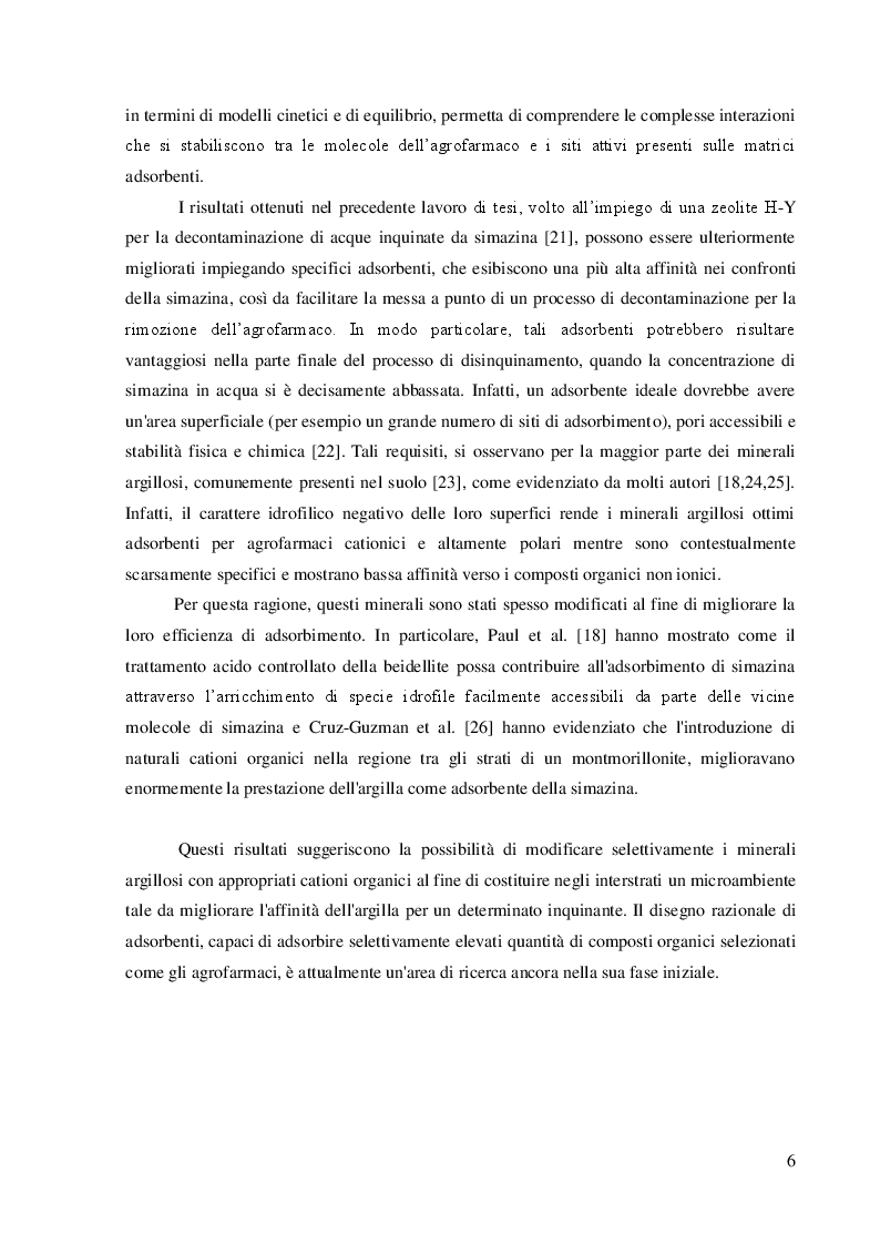 Anteprima della tesi: Decontaminazione di acque inquinate da simazina per adsorbimento su silici porose ottenute attraverso la tecnica sol-gel, Pagina 6
