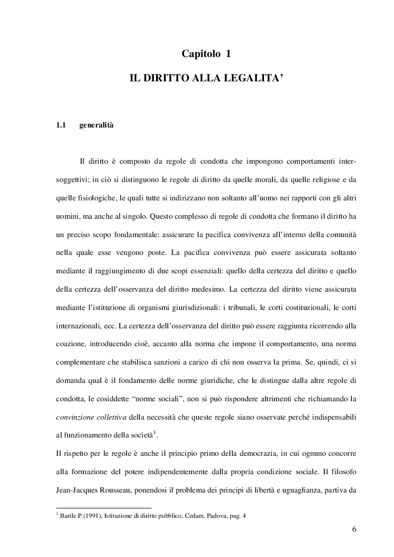 Anteprima della tesi: La Cultura della Legalità nella didattica scolastica. Il Contributo delle Forze dell'Ordine. L'esperienza realizzata nelle scuole di Portici, Pagina 4