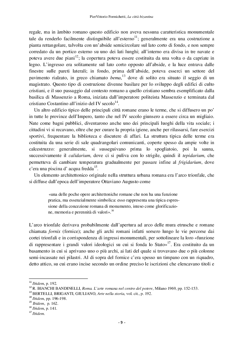 Estratto dalla tesi: La città bizantina