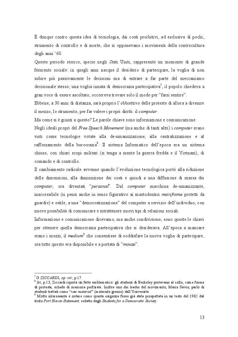 Estratto dalla tesi: Hacktivismo: un difficile bilanciamento fra diritto di informazione e illegalità