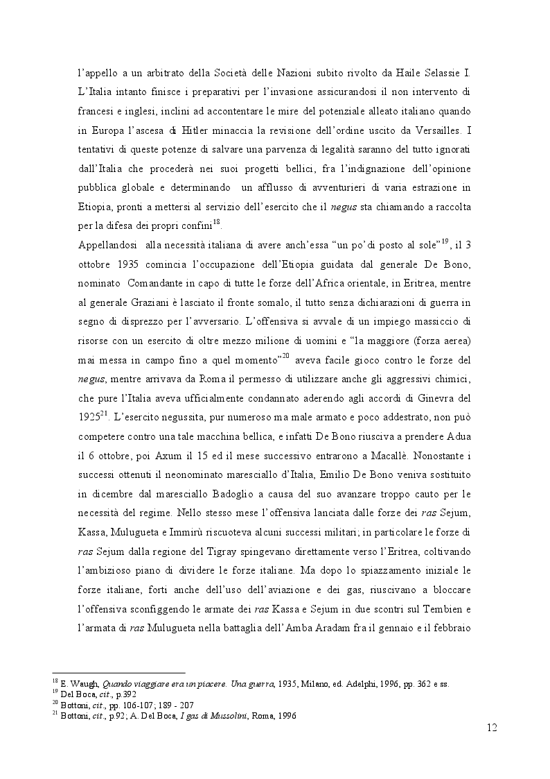 Estratto dalla tesi: La Resistenza Etiope. Dalla caduta alla riconquista di Addis Abeba (1935-41)