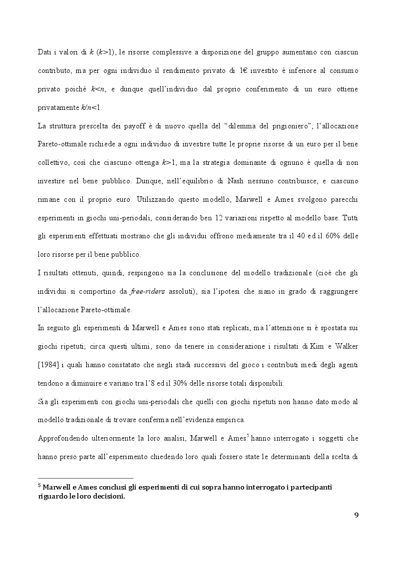 Estratto dalla tesi: Efficienza del mercato dei beni pubblici ed evasione fiscale