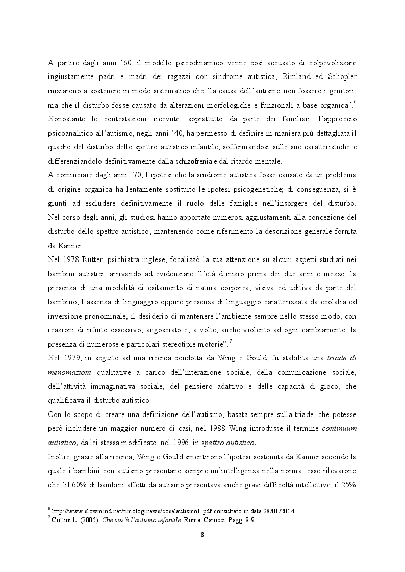 Estratto dalla tesi: L’integrazione scolastica del bambino con autismo: il ruolo del contesto