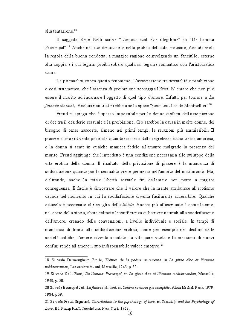 Estratto dalla tesi: Amore e divieto ne "La fiancée du vent" di Joe Bousquet - Saggio critico e traduzione