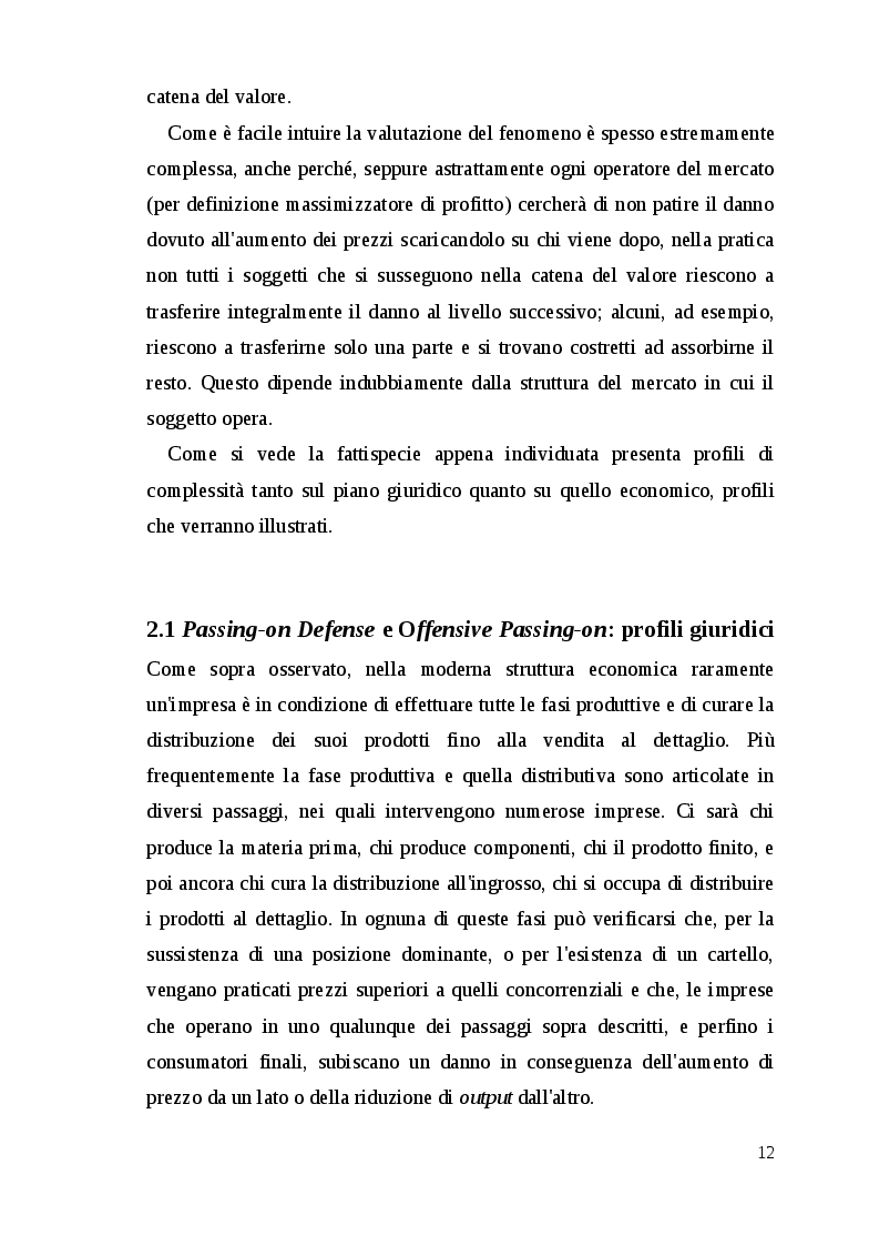 Estratto dalla tesi: Sulla violazione delle norme antitrust nella U.E.: azioni risarcitorie e traslazione del danno.