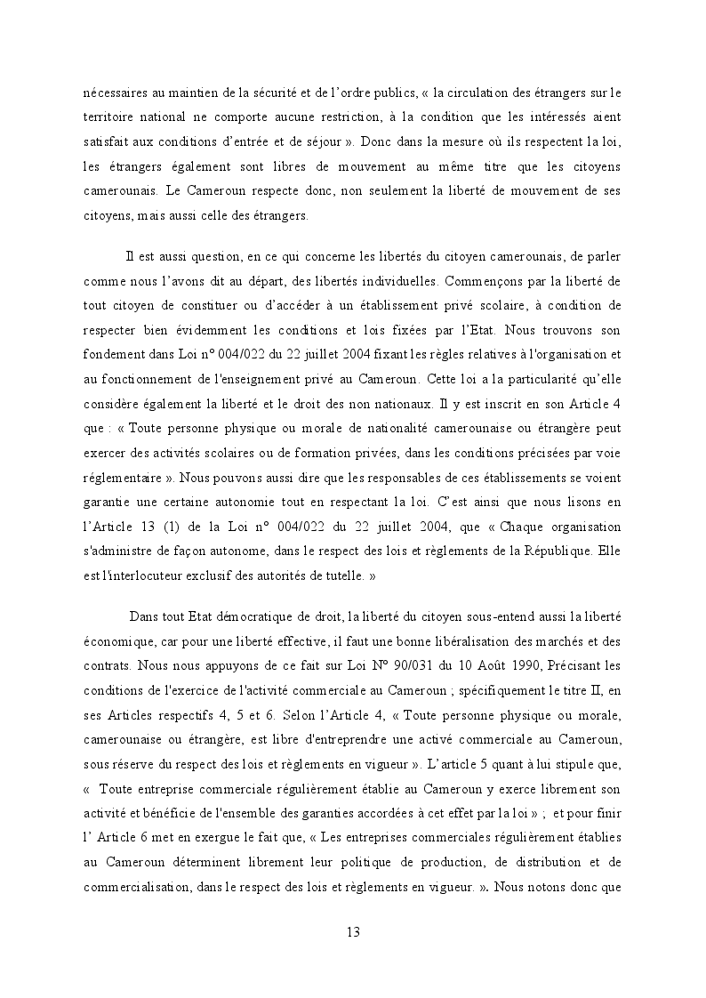 Estratto dalla tesi: Libertés, Droits de l'Homme et Democratie au Cameroun