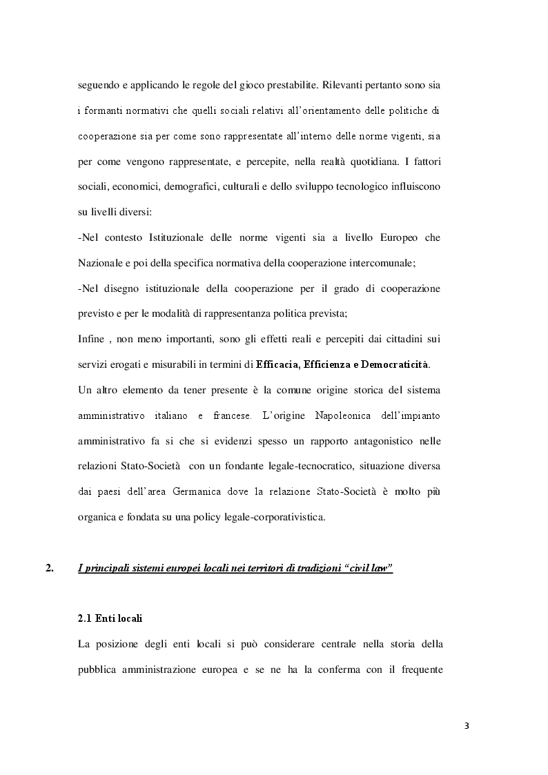 Anteprima della tesi: Le Unioni dei Comuni nel sistema Europeo, Pagina 4