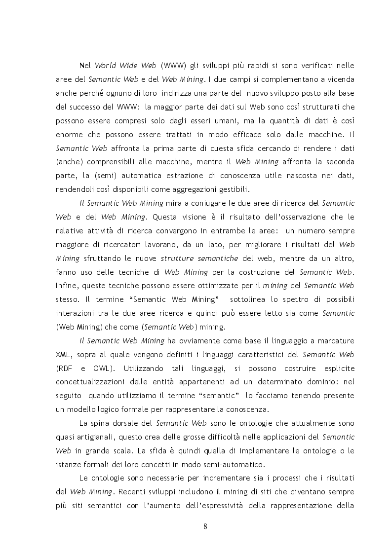 Anteprima della tesi: Metodi e Tecniche per il Semantic Web Mining, Pagina 3
