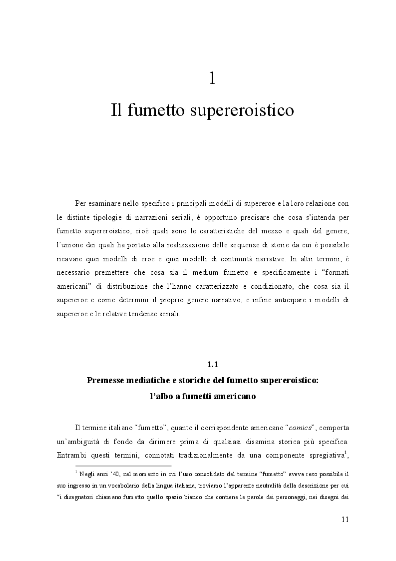 Anteprima della tesi: Tendenze seriali e mitopoiesi del fumetto supereroistico americano, Pagina 4