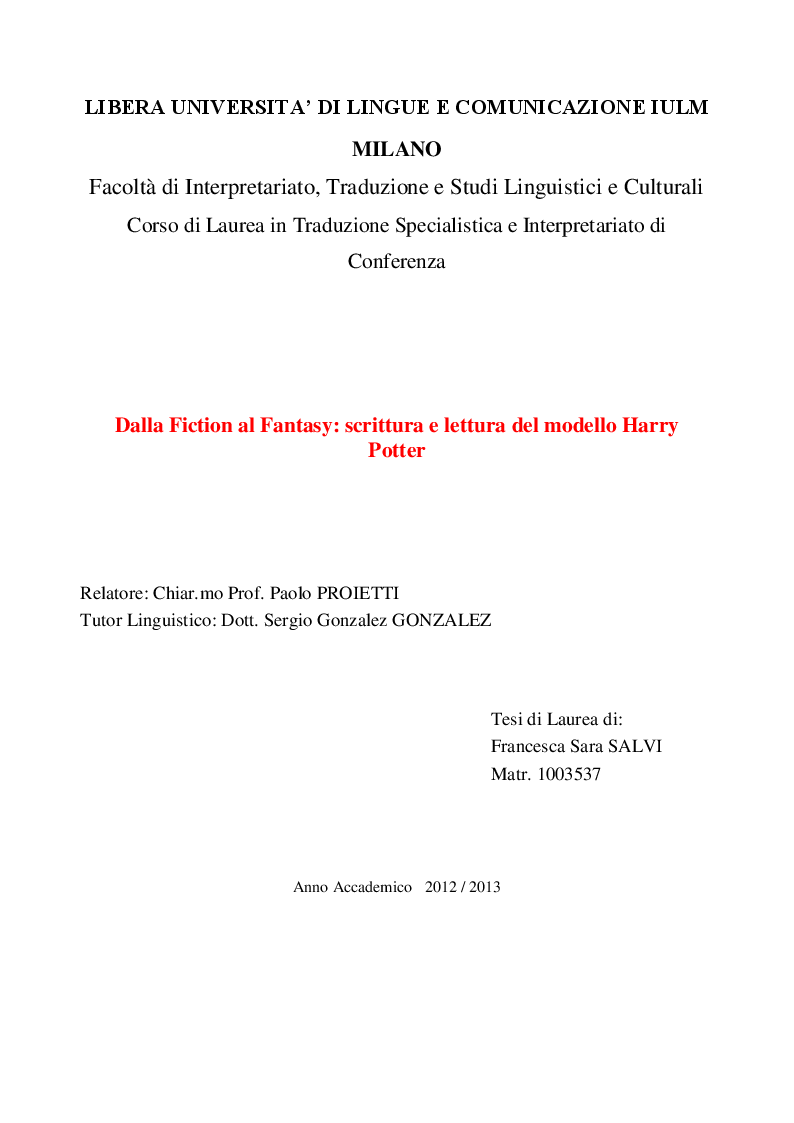 Libera Universita Di Lingue E Comunicazione Iulm Milano Facolta Di Interpretariato Tesionline