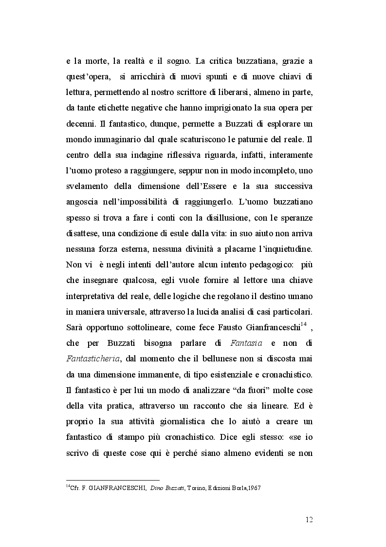 Estratto dalla tesi: I Sessanta racconti di Dino Buzzati, un viaggio tra simbolo e realtà