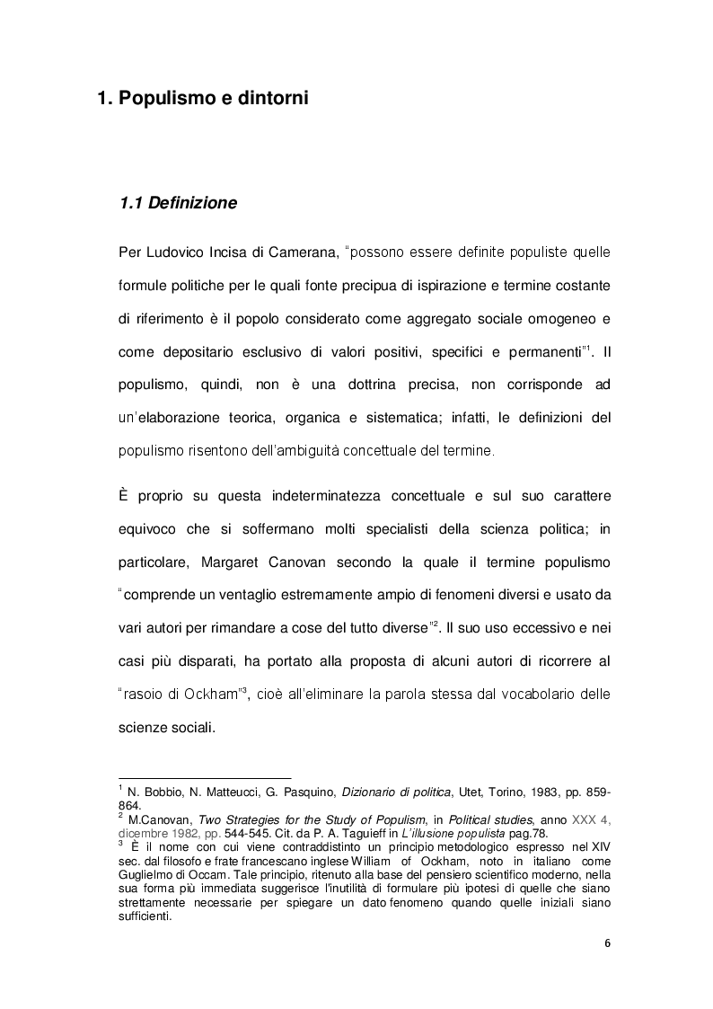 Anteprima della tesi: La sindrome del populismo. Il caso del Movimento Cinque Stelle, Pagina 4