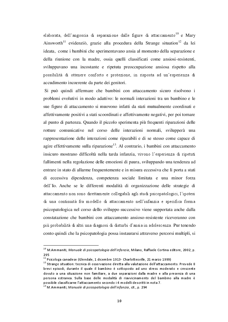 Estratto dalla tesi: Ansia e attacchi di panico in età evolutiva