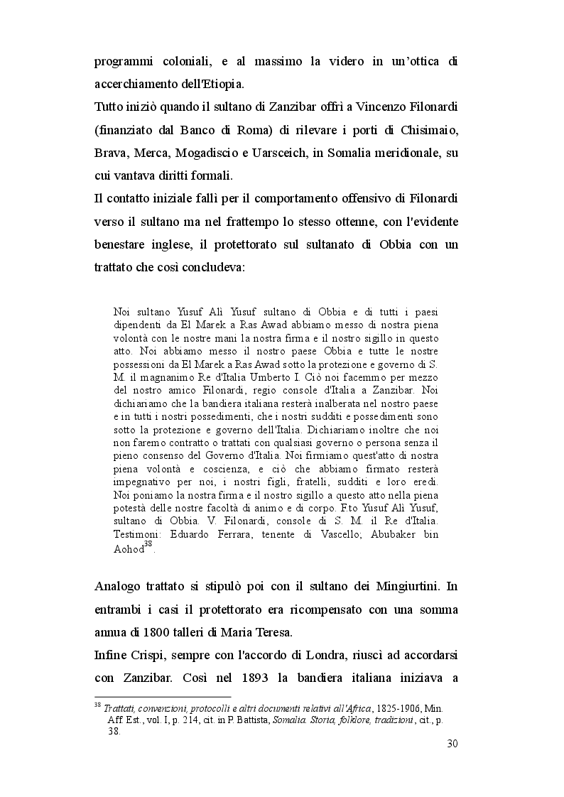 Estratto dalla tesi: La Somalia: da colonia italiana a Stato indipendente (1885-2012)