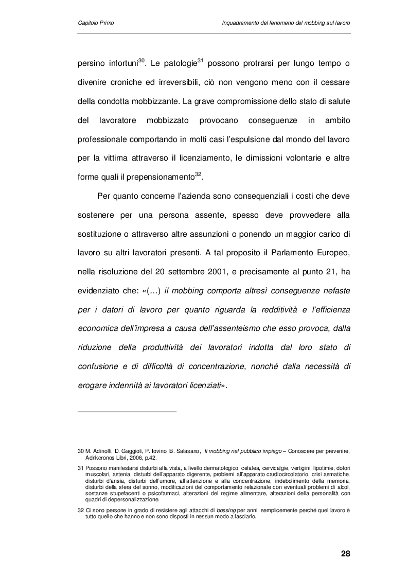 Estratto dalla tesi: Il mobbing nel pubblico impiego