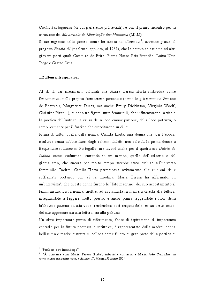 Estratto dalla tesi: A pulsao mais negra - una proposta di traduzione e di indagine ferencziana del romanzo ''A Paixao segundo Constança H.'' di Maria Teresa Horta