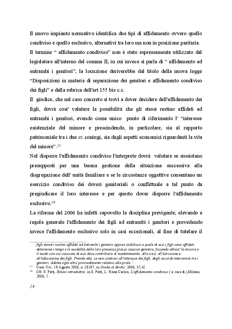 Estratto dalla tesi: L'affidamento condiviso dei figli