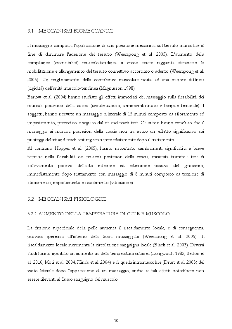 Estratto dalla tesi: Effetti del Massaggio sulle Capacità di Forza