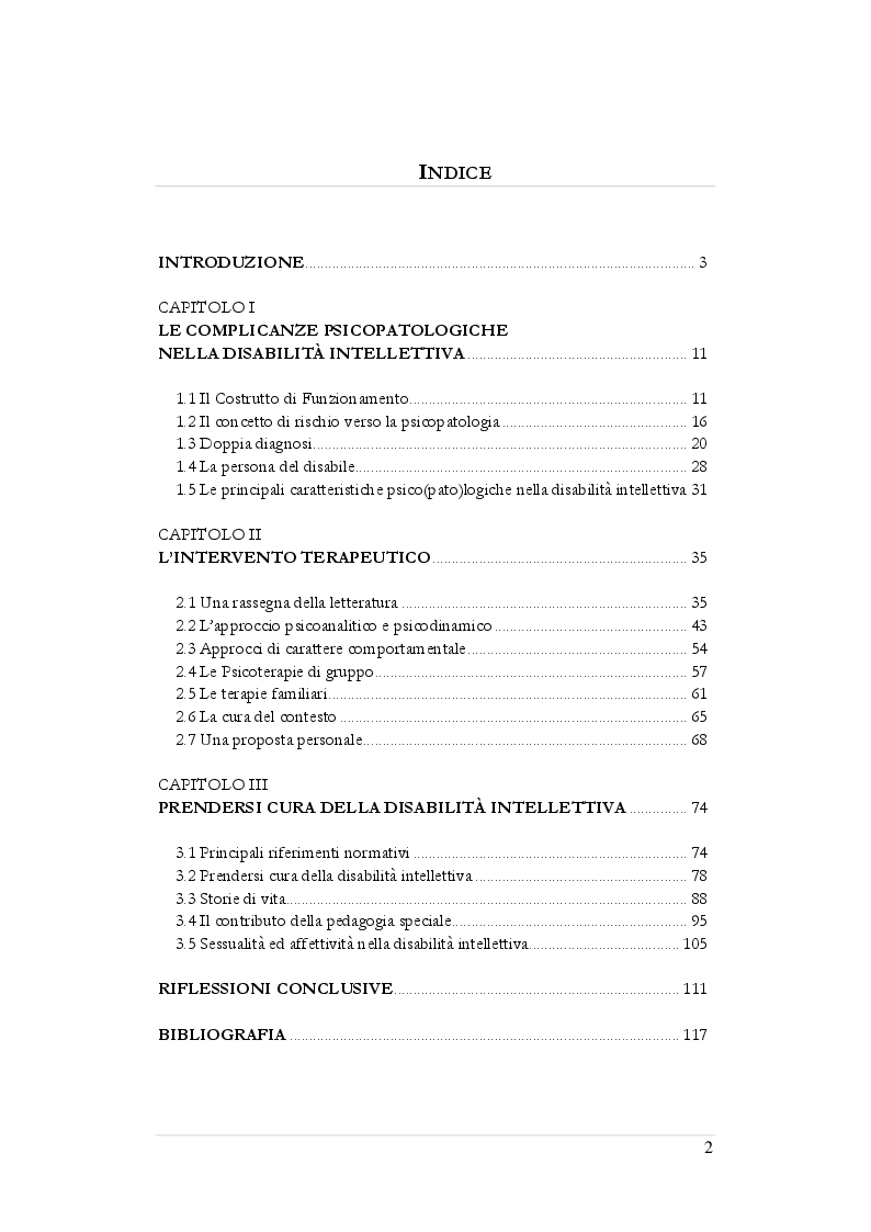 Indice della tesi: Disabilità: un limite anche per la clinica?, Pagina 1