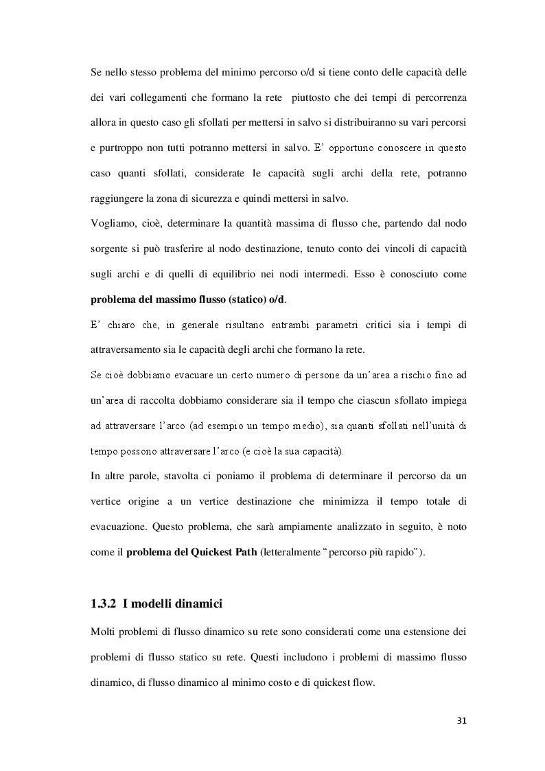 Estratto dalla tesi: Modellazione e Gestione dei Processi di Evacuazione Territoriale