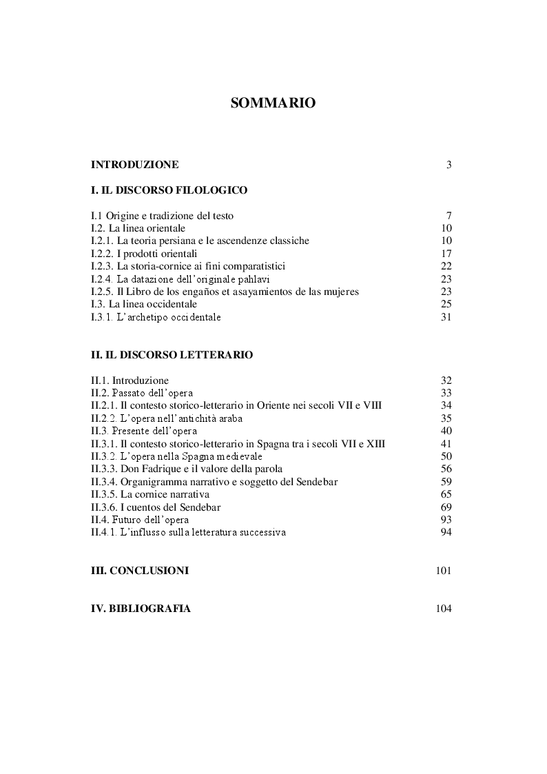 Indice della tesi: «El mayor saber que en en mundo ay es dezir»: il Sendebar, Pagina 1