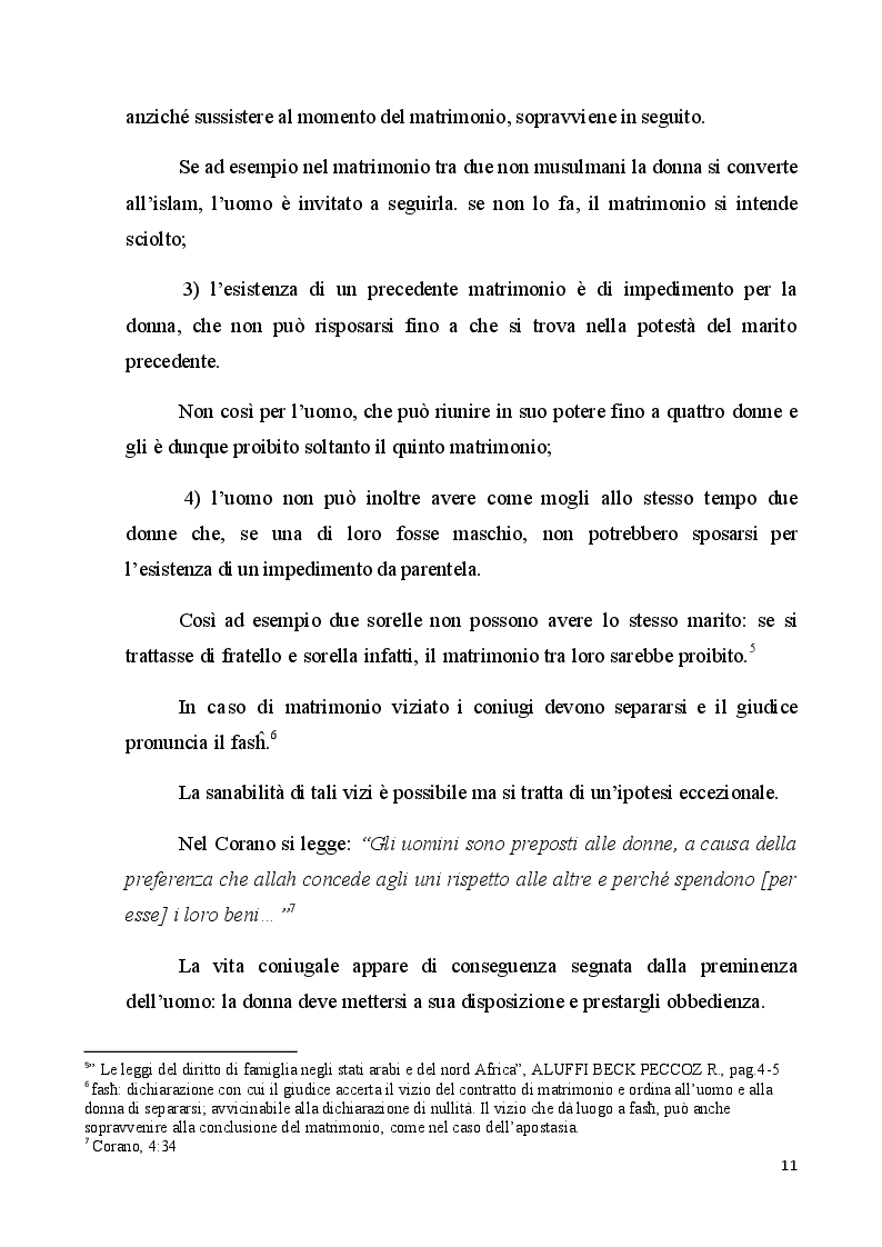 Estratto dalla tesi: Il diritto di famiglia nell'esperienza giuridica egiziana