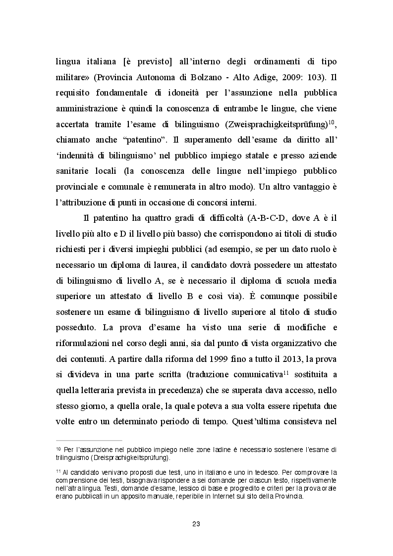 Estratto dalla tesi: L'essenza dell'integrazione in Alto Adige-Südtirol. Un'indagine tra le famiglie mistilingui di Appiano.