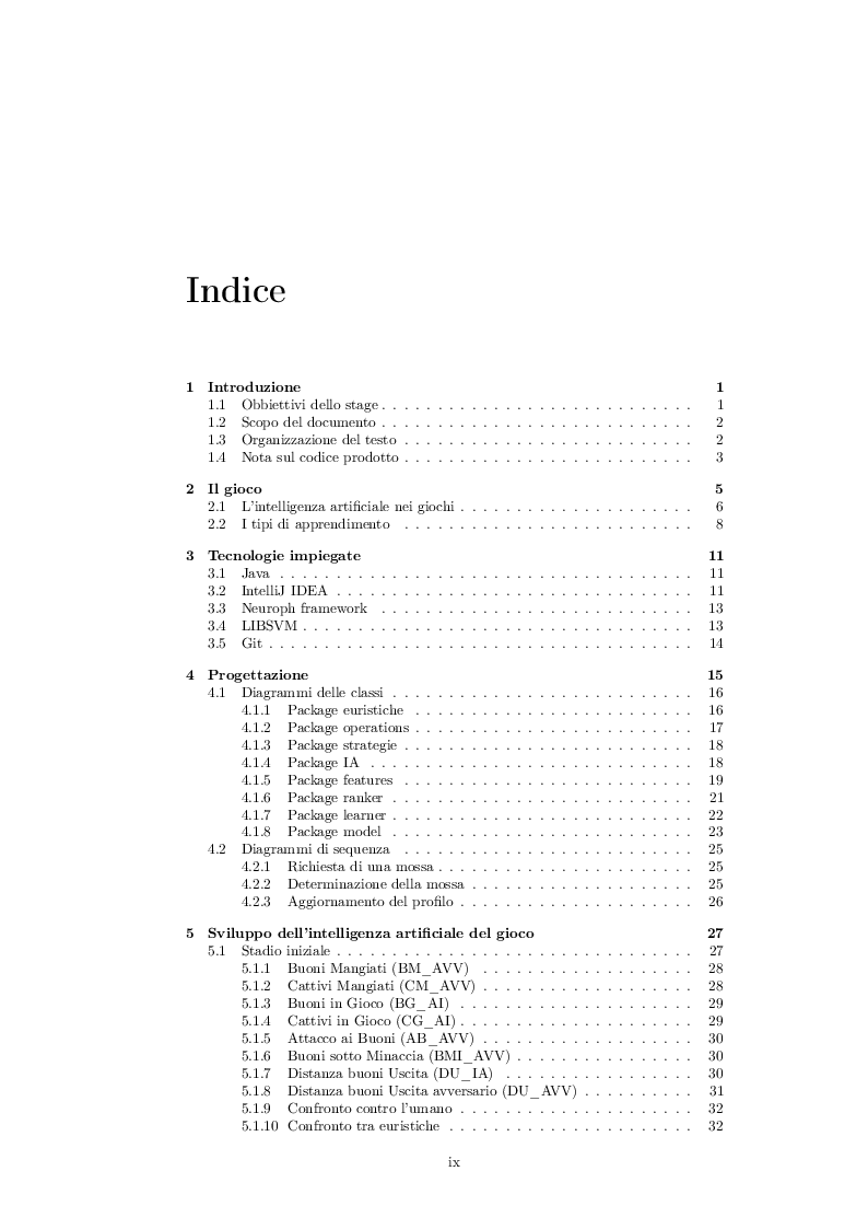 Indice della tesi: Miglioramento del modulo di intelligenza artificiale del gioco ''Geister'', Pagina 1