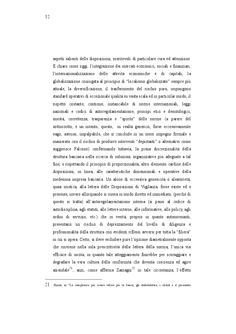 Estratto dalla tesi: Compliance e Audit - Operatività della funzione e stato dell'arte: sensibilità del sistema bancario e approcci innovativi