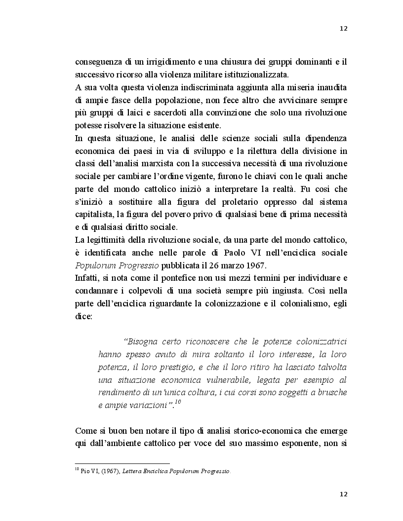 Estratto dalla tesi: La Teologia della Liberazione in America Latina: dalla parola di Dio alla rivoluzione dei cristiani.