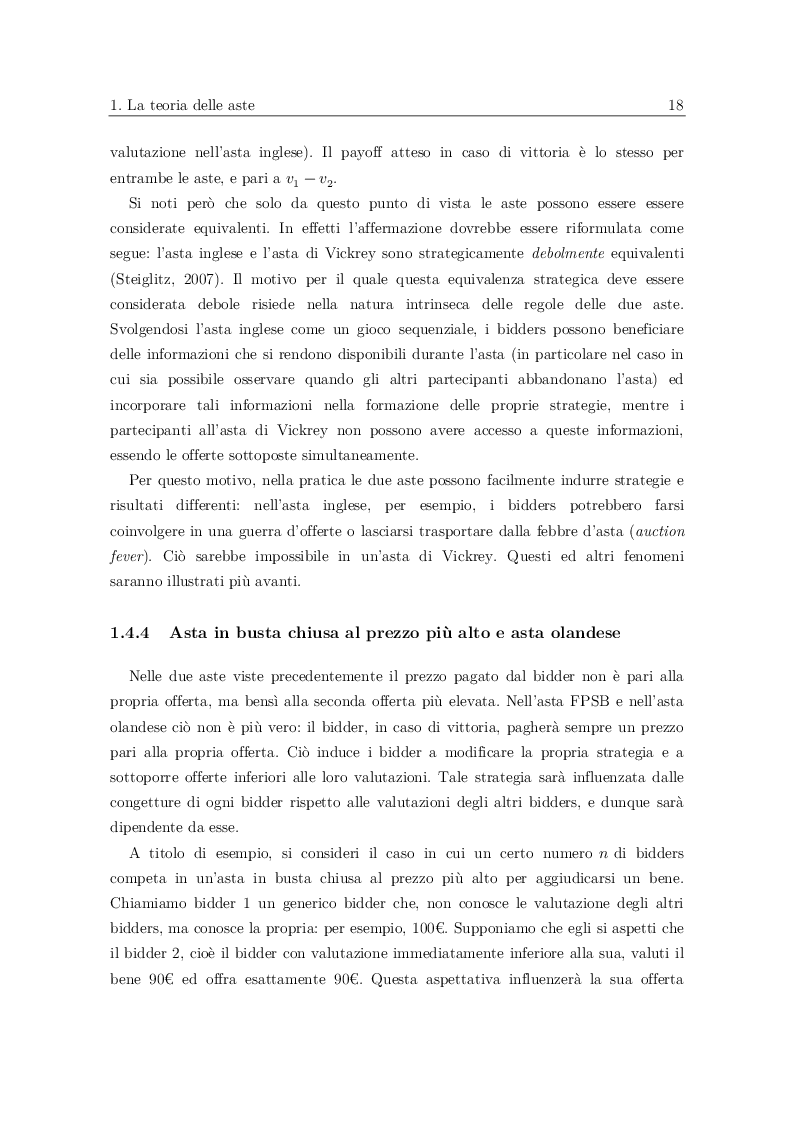 Estratto dalla tesi: Il fenomeno delle offerte all'ultimo minuto nelle aste di eBay: motivazioni strategiche ed evidenze empiriche