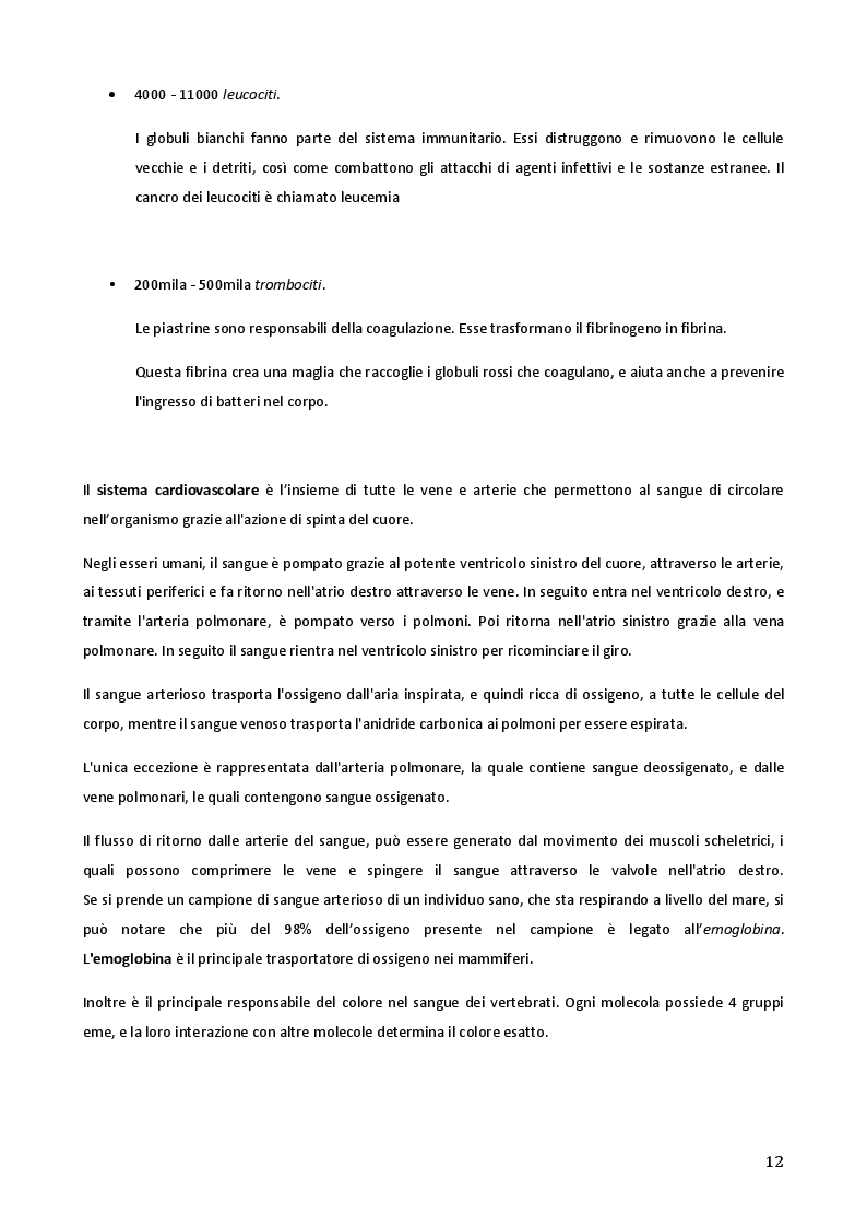 Estratto dalla tesi: Emogruppo e Sport