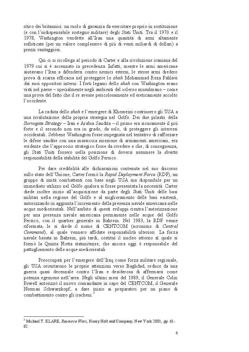 Estratto dalla tesi: Le Strategie Statunitensi di Sicurezza Energetica - Da Carter a Obama