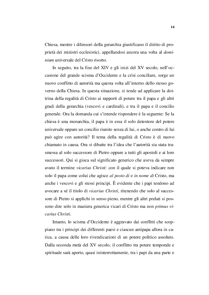 Estratto dalla tesi: La regalità di Cristo nel Medioevo tra teologia e politica
