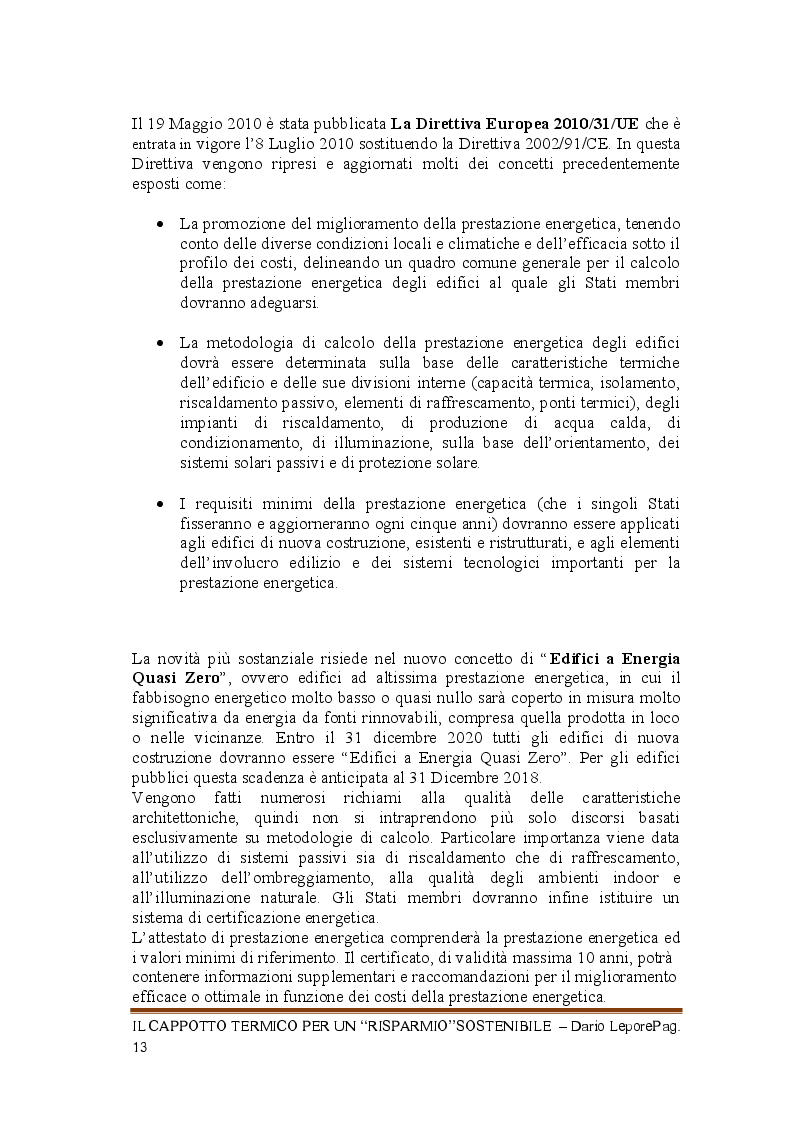 Estratto dalla tesi: Il cappotto termico per un risparmio sostenibile