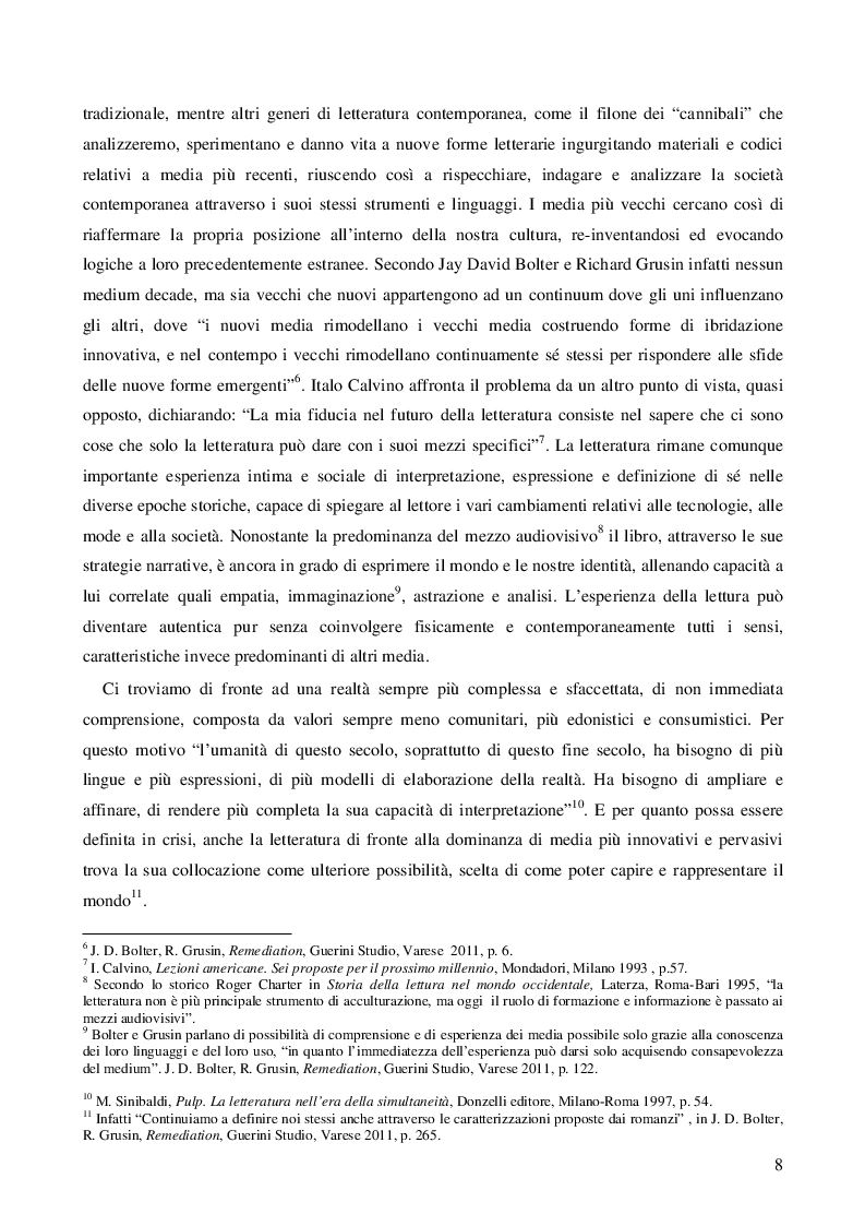 Estratto dalla tesi: La Letteratura nell'era dei media digitali: il caso di Niccolò Ammaniti
