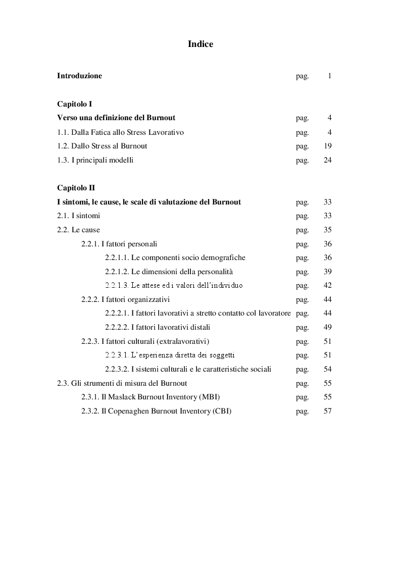 Indice della tesi: Il disagio nella professione dell'avvocato. Una prospettiva internazionale, Pagina 1
