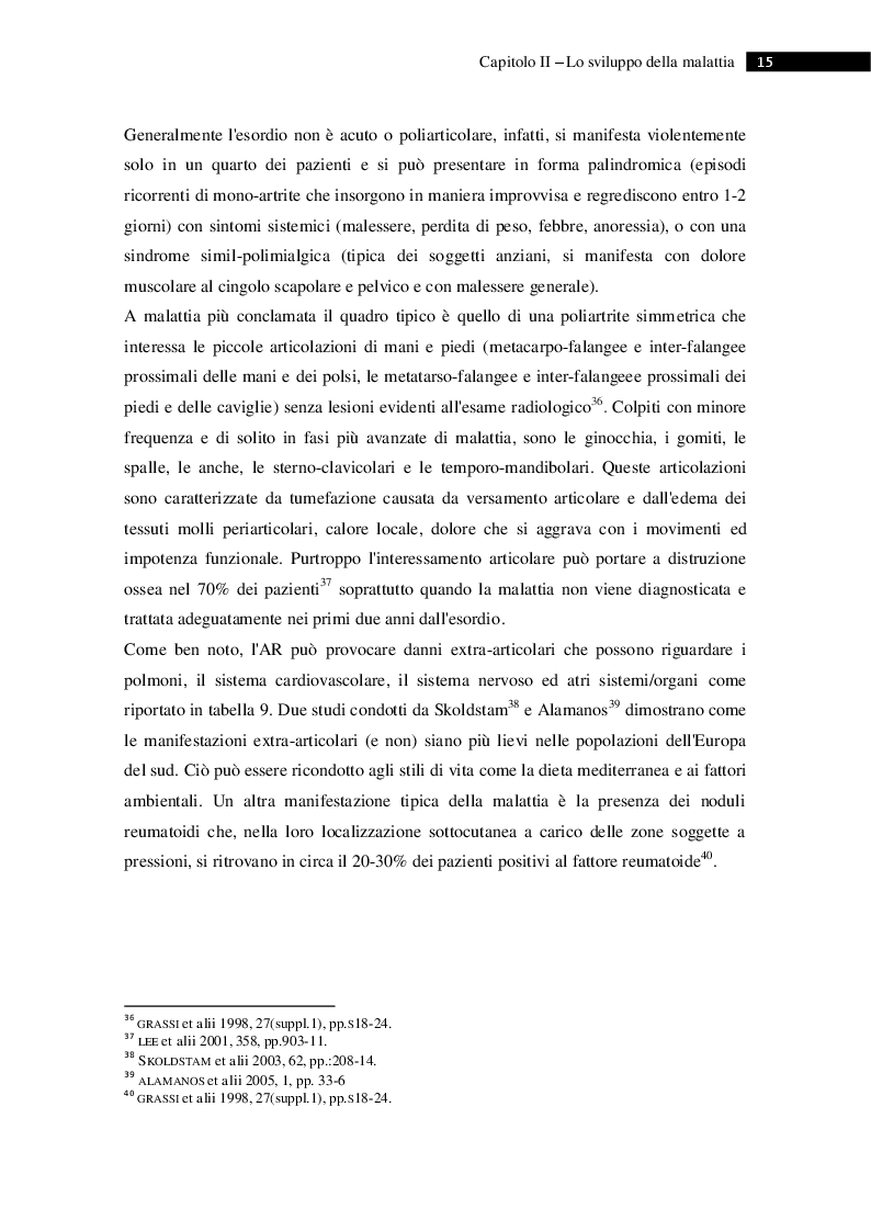 Estratto dalla tesi: ARTRITE REUMATOIDE: terapia farmacologica e interventi motori