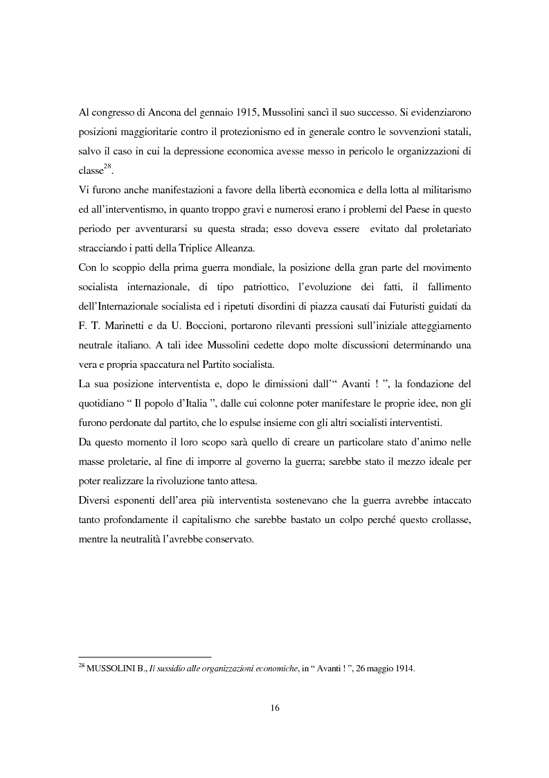 Anteprima della tesi: Benito Mussolini e la politica economica italiana, Pagina 13