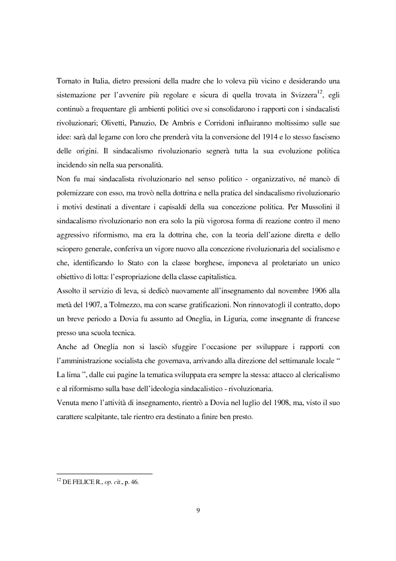 Anteprima della tesi: Benito Mussolini e la politica economica italiana, Pagina 6