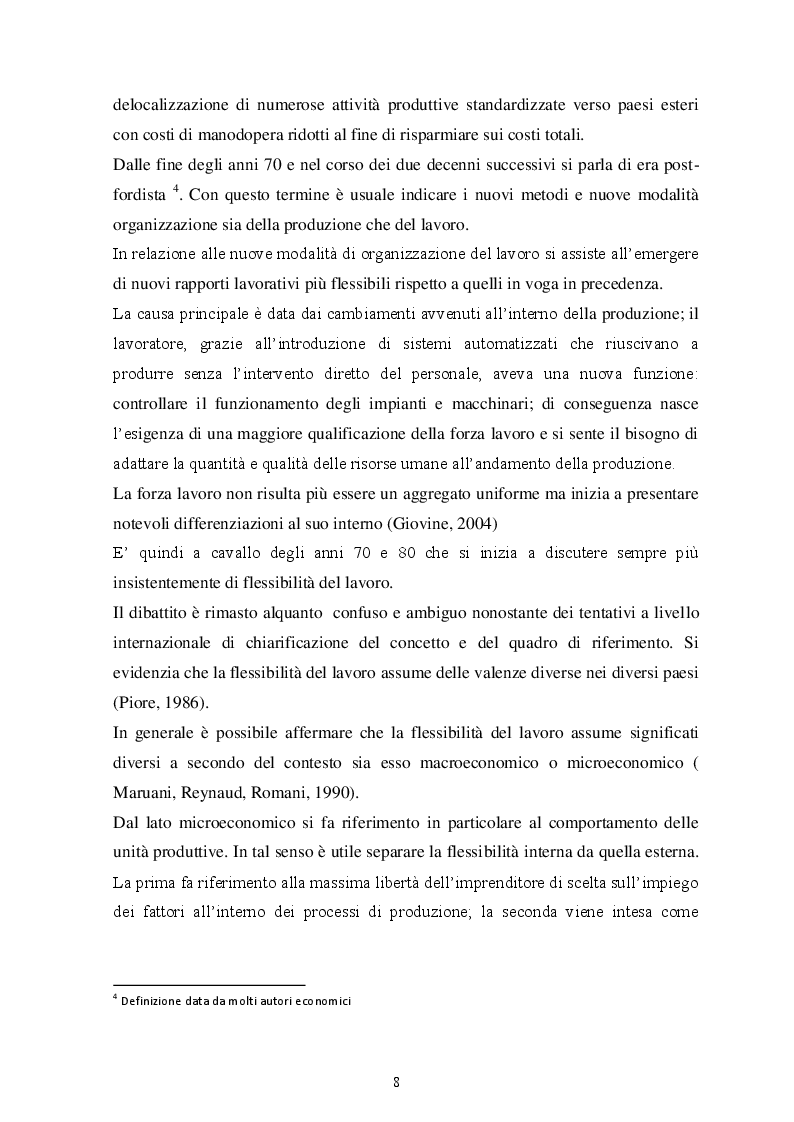 Estratto dalla tesi: Flessibilità delle risorse umane: forme, strumenti e implicazioni per i soggetti lavoratori