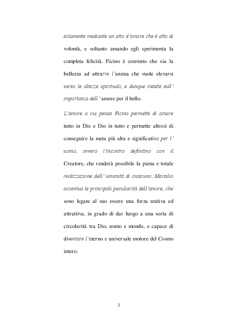 Anteprima della tesi: Ricostruzione critico-culturale della dottrina dell'amore come formulata da Ficino in studi di lingua francese: A.J.Festugiére e Marcel Raymond, Pagina 4
