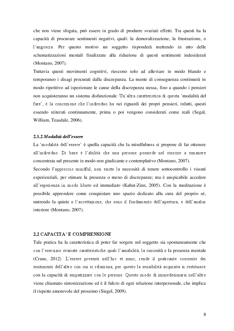 Estratto dalla tesi: Il contributo della Mindfulness nella pratica clinica