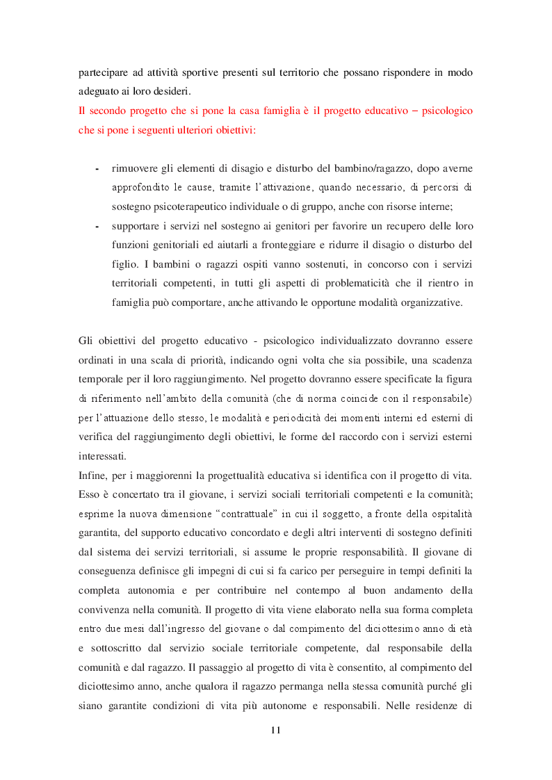 Estratto dalla tesi: Le problematiche socio educative delle casa famiglia