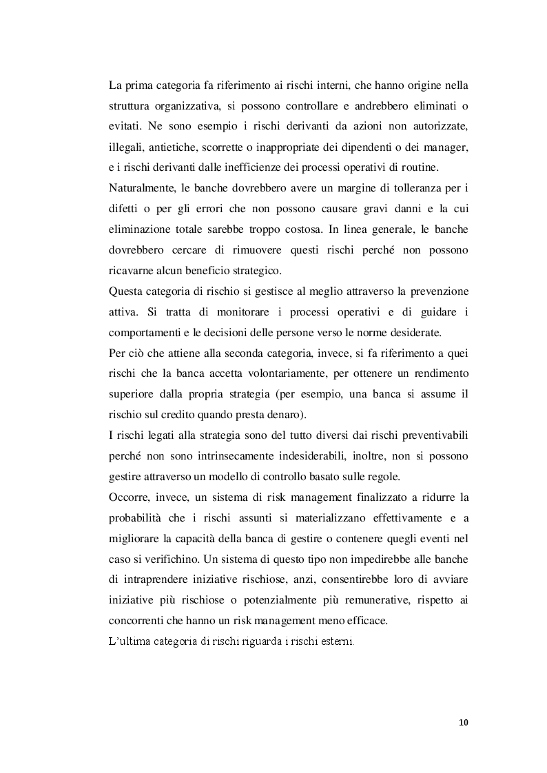 Estratto dalla tesi: Il rischio operativo nell'intermediazione bancaria