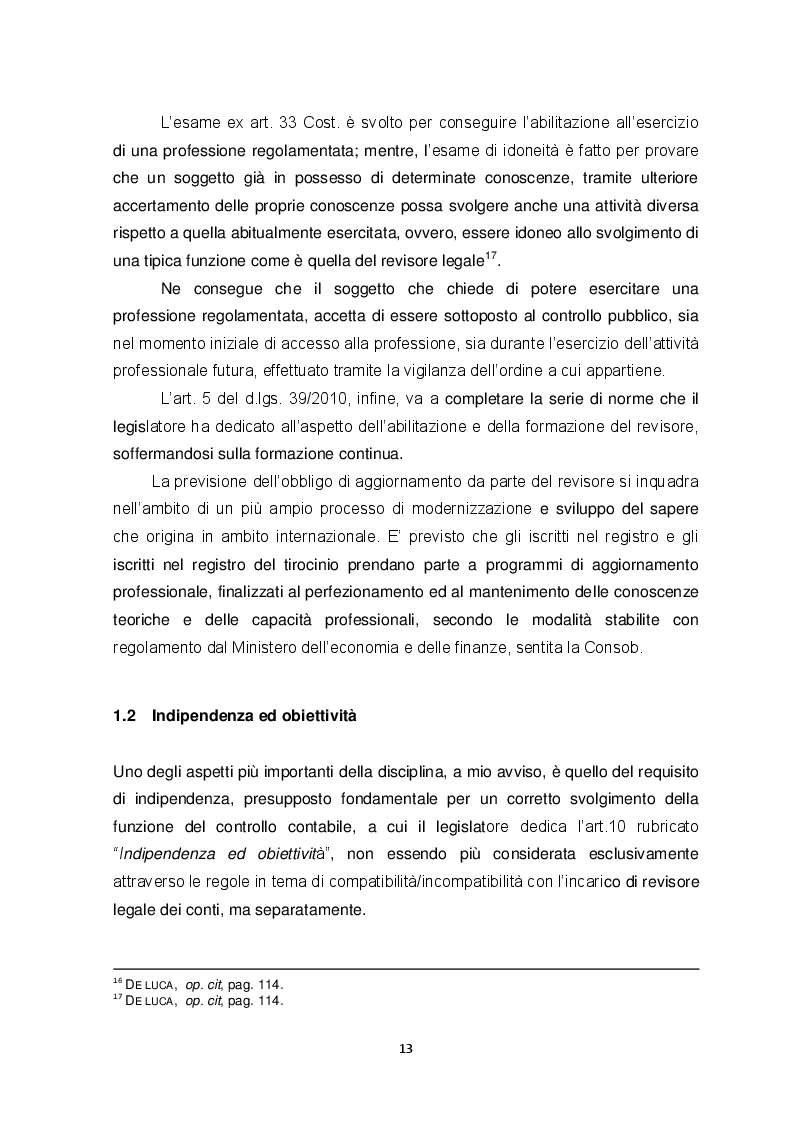 Estratto dalla tesi: La nuova revisione legale dei conti
