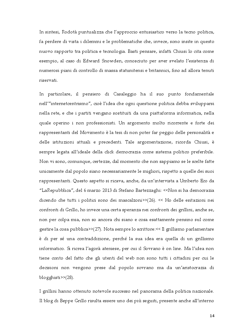 Estratto dalla tesi: Click democracy: democrazia digitale e partecipazione politica